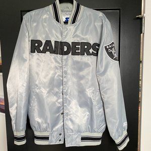 Men's Raiders NFL Bomber Jacket, Size Medium